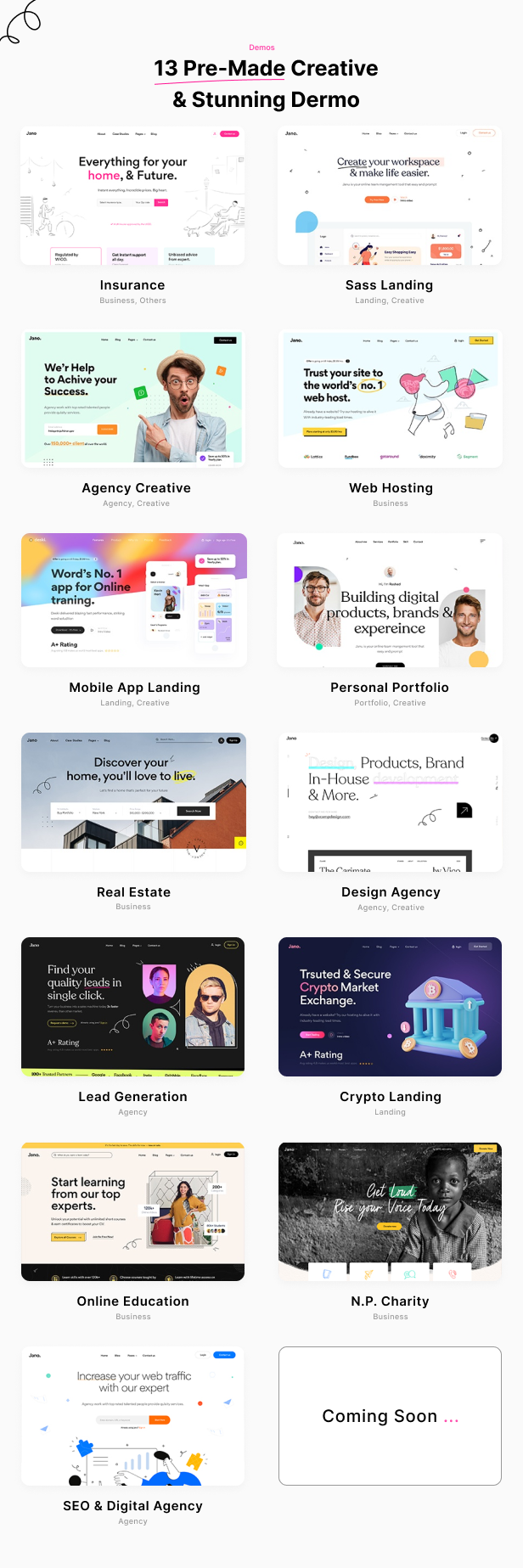 Jano - ASP.Net Core 8 & MVC 5 Creative Multipurpose Template - 1
